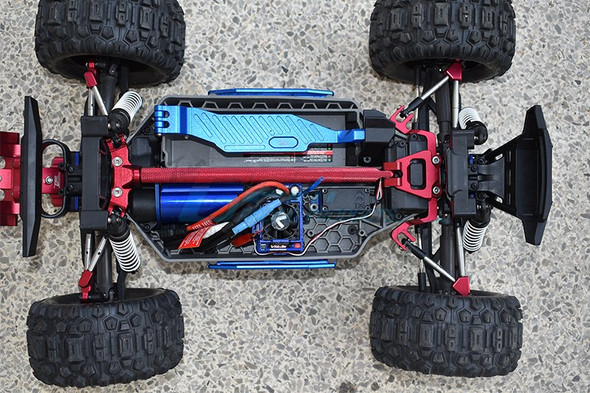GPM Alum F&R Tie Rods w/Stabilizer+Center Brace Bar & Mount Silver : Traxxas Hoss