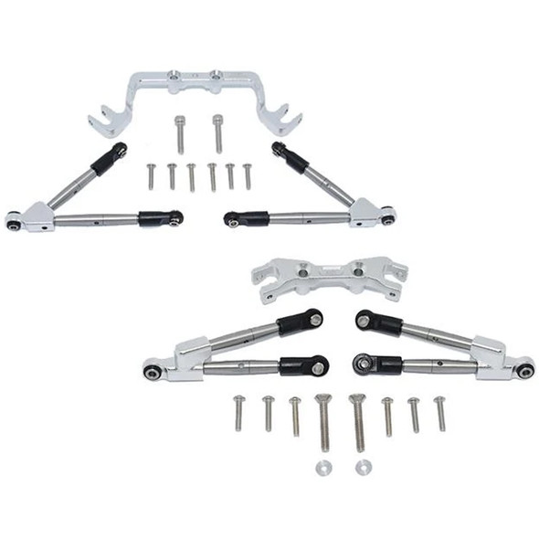 GPM Aluminum Front & Rear Tie Rods w/ Stabilizer Silver : Traxxas Hoss 4x4 VXL