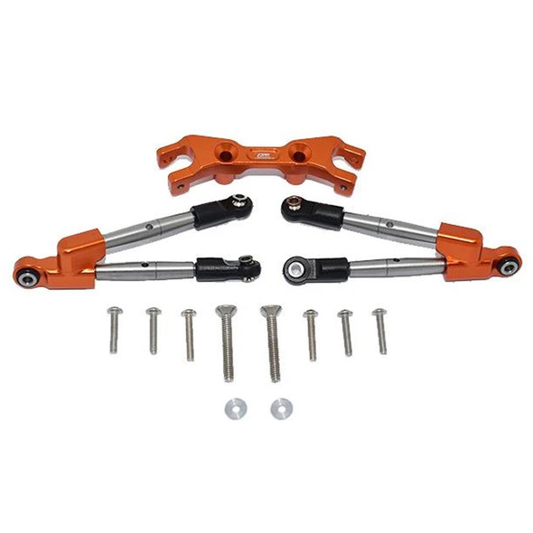 GPM Racing Aluminum Rear Tie Rods w/ Stabilizer Orange : Traxxas Hoss 4x4 VXL
