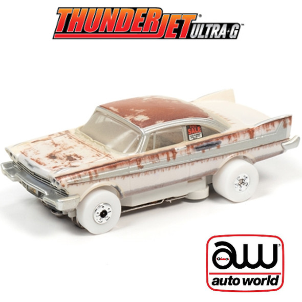 Auto World Thunderjet 1958 Plymouth Fury Christine For Sale/Dirty iWheels HO Slot Car