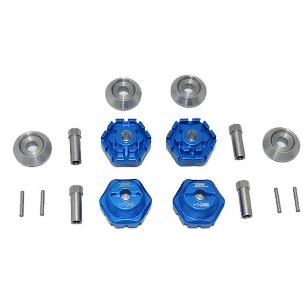 GPM Aluminum Wheel Hub Hex +10mm Blue : 1/10 Maxx 4WD Monster Truck