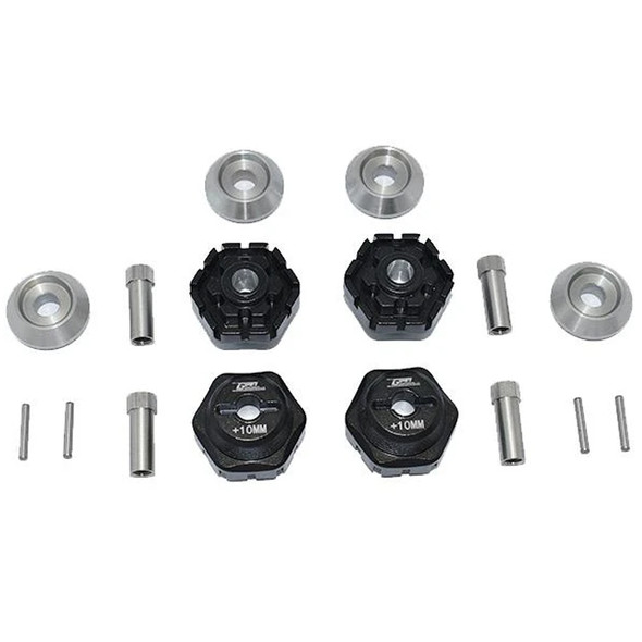 GPM Aluminum Wheel Hub Hex +10mm Black : 1/10 Maxx 4WD Monster Truck