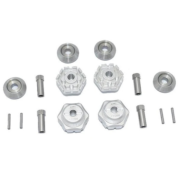 GPM Aluminum Wheel Hub Hex +10mm Silver : 1/10 Maxx 4WD Monster Truck
