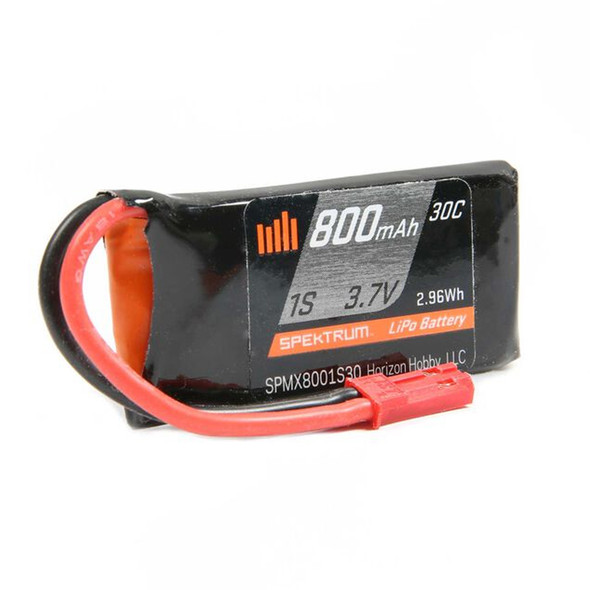 Spektrum SPMX8001S30 800mAh 1S 3.7V 30C LiPo Battery w/ JST Connector Spektrum SPMX8001S30 800mAh 1S 3.7V 30C LiPo Battery w/ JST Connector