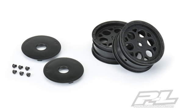 Pro-Line 2782-03 Showtime 2.2" Sprint Car 12mm Hex Front Black Wheels (2)