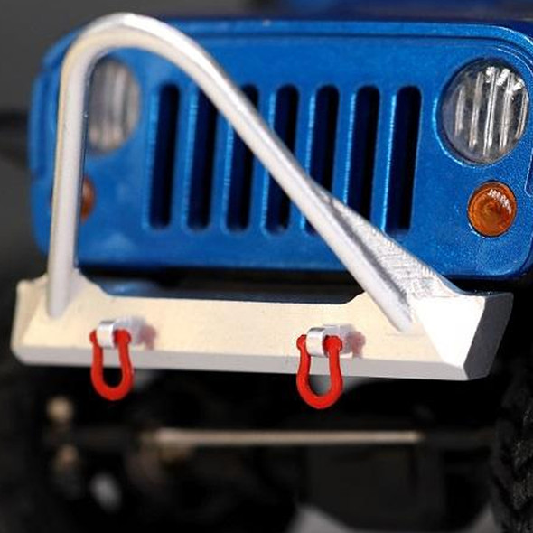 Orlandoo Hunter Metal Stinger Front Bumper & Towing Eye Silver : Jeep Rubicon