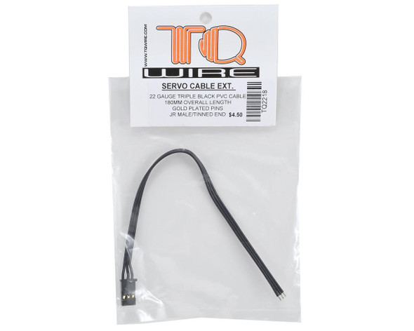 TQ WIRE PRODUCTS 2218 180mm Servo Extension Triple Black JR/Tinned