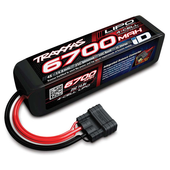 Traxxas 2890X 4S 14.8V 6700mAh 25C Lipo Battery w/ID Connector : X-MAXX 8S
