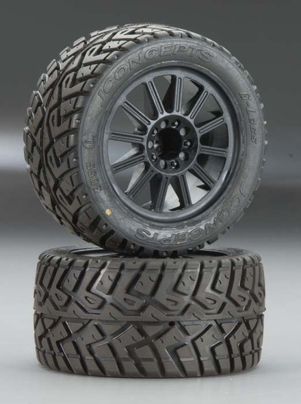 JConcepts 3056-3040 G-Locs Tires 2.8" Yellow w/ Black Wheels (2) Stampede / Rustler