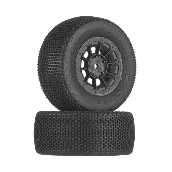 JConcepts Lil Chasers Pre-Mounted TLR Short Course Tires Cmpnd Blk Wheels