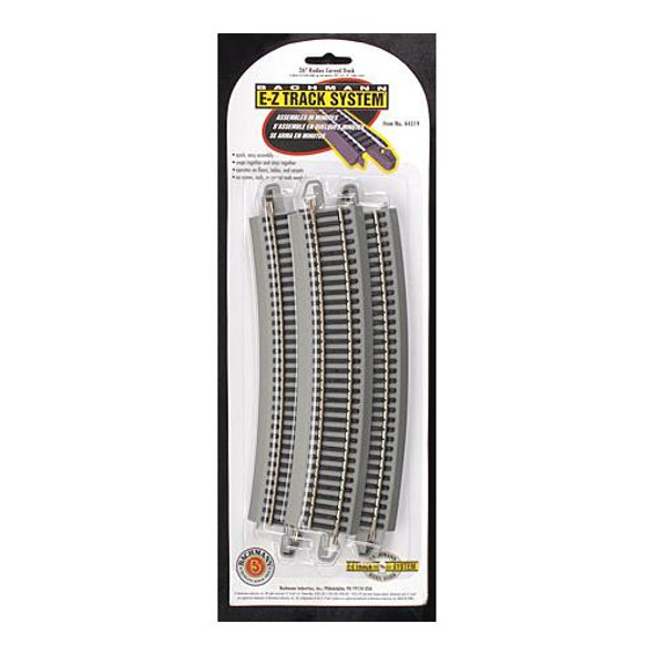 Bachmann E-Z Train Track 26" Radius Curve (5) Nikel / Silver HO 44519