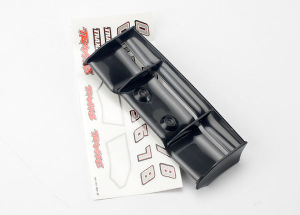 Traxxas 7122 Wing w/Decal Sheet Black 1/16 E-Revo VXL