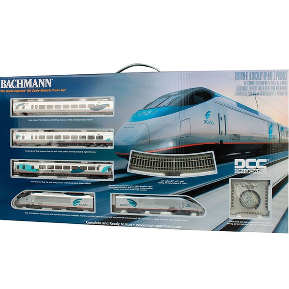 Bachmann 01205 Amtrak Acela Express Electric Train Set w/ E-Z Track HO Scale