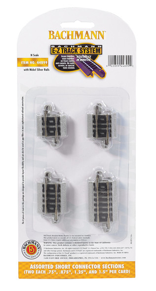 Bachmann 44899 EZ-Track Assorted Short Connector Sections (8) N Scale
