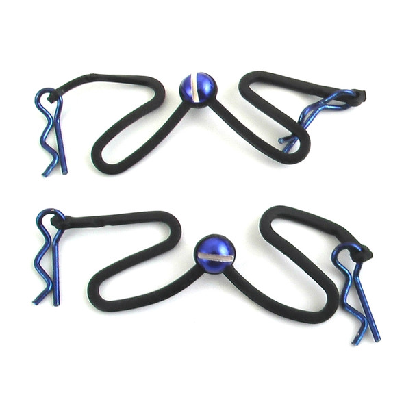 Hot Racing Body Clips w/ Fastened Rubber Leash Blue