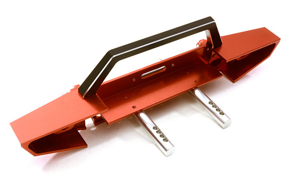Integy Aluminum Realistic Scale Front Bumper w/LED Lights: SCX10 II C26992RED
