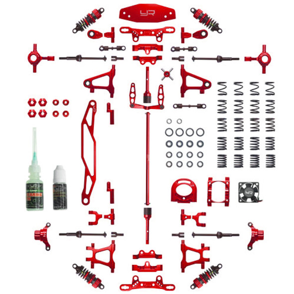 Yeah Racing CK-TT02RD Aluminum Conversion Kit Red For Tamiya TT02