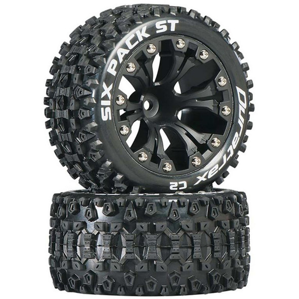 Duratrax DTXC3562 Six Pack ST 2.8" 2WD Mounted 1/2" Offset Tires Black (2)