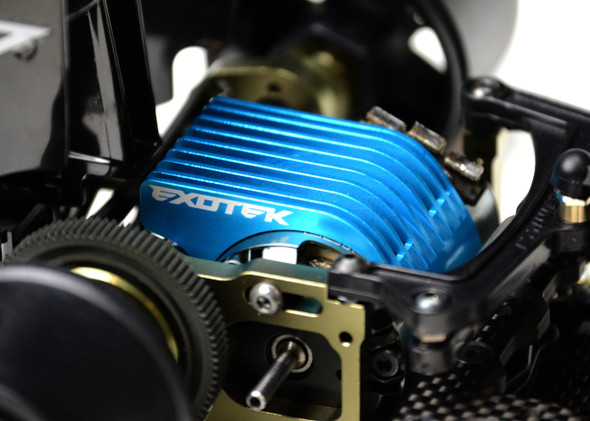 Exotek Racing 1365 Blue Alloy Finned Heatsink for 1/10 Sedans / F1's / Pan Cars