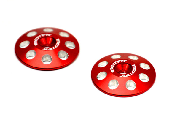 Exotek 1665RED 1/8 XL Aluminum Wing Buttons 22MM Red (2)