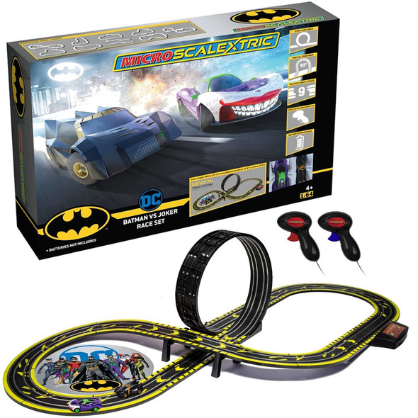 Micro Scalextric G1155 Batman vs Joker Battery Operated 1/64 Slot Car Set