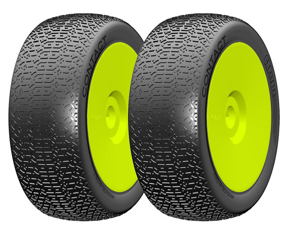 GRP GBY08A 1:8 Buggy CONTACT A Soft Mounted Tires w/ Yellow Wheel (2) : F/R