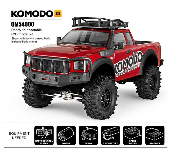 Gmade GM54000 1/10 GS01 4Link Komodo Truck Kit 4WD Off Road w/ Clear Body