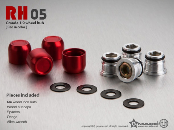 Gmade GM70151 1.9 RH05 wheel hubs Red (4)