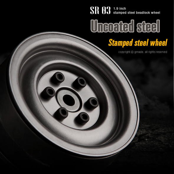Gmade GM70187 1.9 " SR03 Beadlocks Wheels (Uncoated Steel) 2pcs for 1.9inch Size Tires