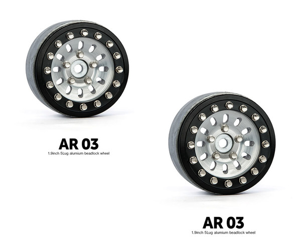 Gmade GM70382 1.9 AR03 5 Lug Aluminum beadlock wheels (2)