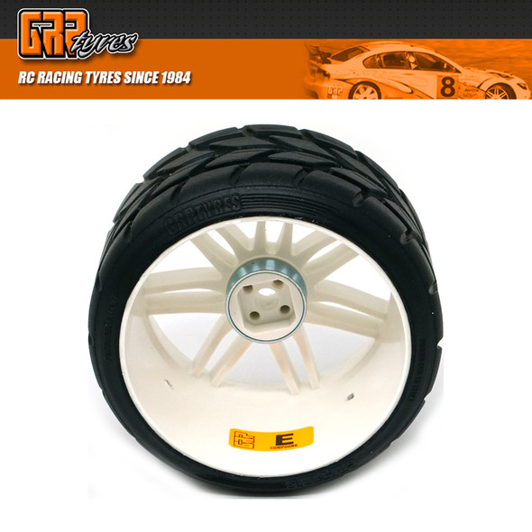 GRP GWH22E 1:5 TC W22 RAIN E ExtraSoft Rain Belted Tire w/ White Wheel (2)
