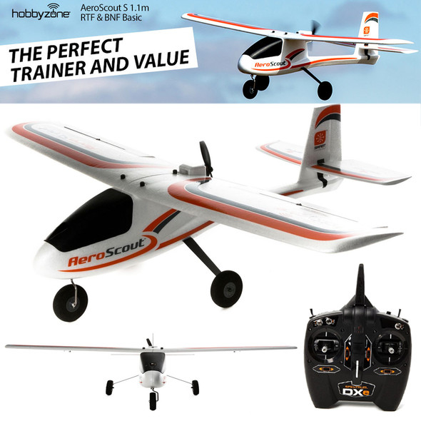 HobbyZone HBZ3800 AeroScout S 1.1m RTF Airplane w/ Radio / Battery / Charger