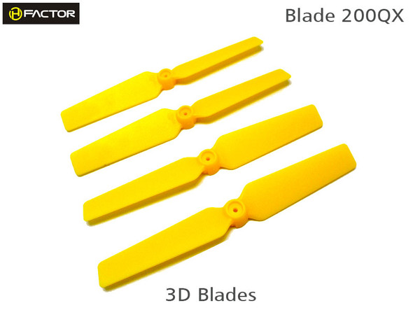 Heli-Factor Blade 200QX 3D Fixed Propeller Yellow (2R+2L) HF200QX05YW