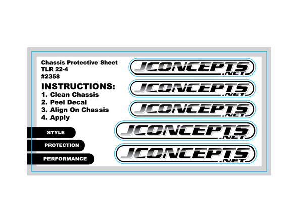 JConcepts 2358 Precut Chassis Protective Sheet : Losi 22-4