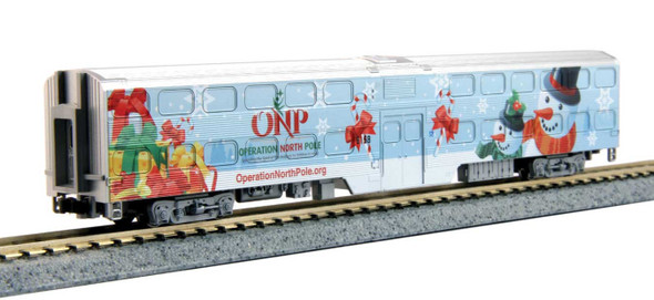 Kato 106-2016 Operation North Pole Christmas Train-Only Set Bi-Level Car N Scale