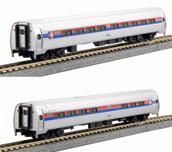 Kato 1068013 Amfleet I Coach and Cafe Amtrak Phase I - 2-Car Set B - N Scale