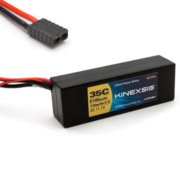 Kinexsis 3S 5100mAh 11.1V 35C LiPo Battery Hard Case Traxxas Connector KXSB2070T