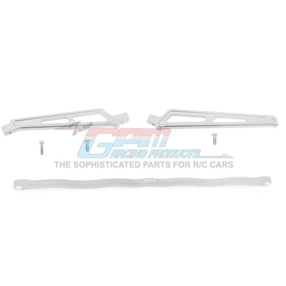 GPM Aluminum Center Brace Bar + Chassis Brace Silver : Arrma Talion 6S BLX