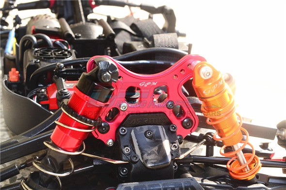 GPM Racing Aluminum Front Shock Tower Grey : Arrma 1/8 TYPHON 6S BLX
