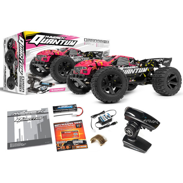 Maverick 150106 Quantum XT 1/10 4WD Electric Stadium Truck RTR Pink / Yellow