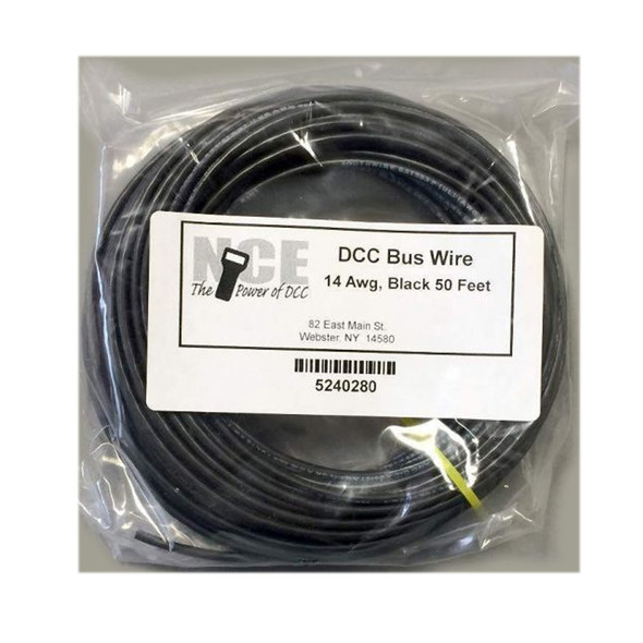 NCE 5240280 DCC Main Bus Wire 14 Gauge Black 50ft