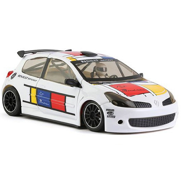 NSR 0009AW Renault Clio "Piet Mondrian" Triangular Motor Mount 1/32 Slot Car