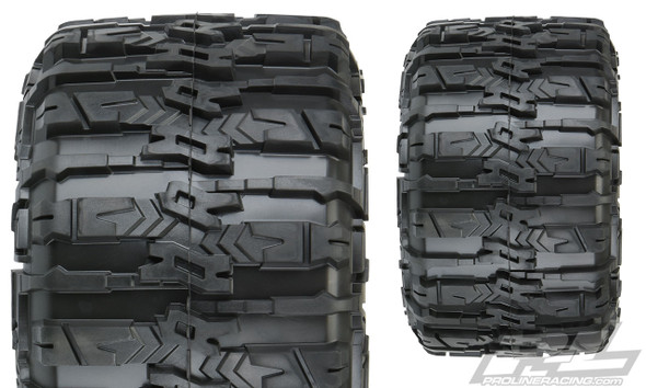 Pro-Line 10155-10 Trencher HP 3.8" All Terrain BELTED Tires Mntd w/ Black Wheels : F/R