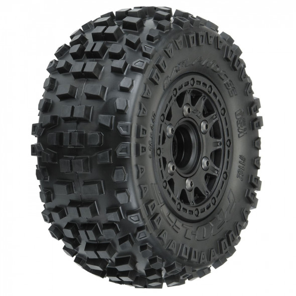 Pro-Line 1182-10 Badlands SC 2.2/3.0'' All Terrain Tires w/ Black Wheels : Slash 2WD/4WD F/R