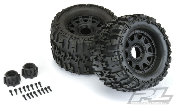 Pro-Line 1184-10 Trencher X 3.8" All Terrain Tires Mntd w/ Black Wheels : F/R