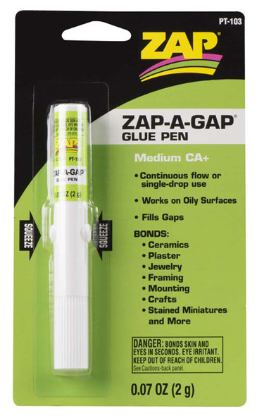 Pacer PT103 Zap-A-Gap CA+ Glue Pen 2 Grams