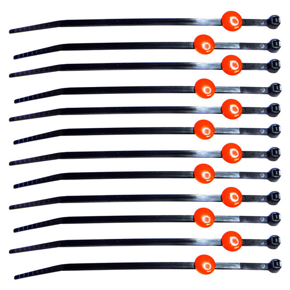 RC Lights RCL79814 Orange Tie Caps with Zip Ties (12 )