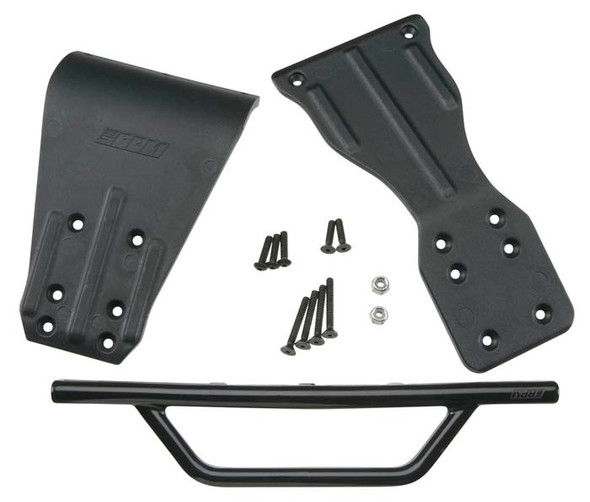 RPM 70902 Front Bumper Skid Plate & Chassis Brace Black SC10