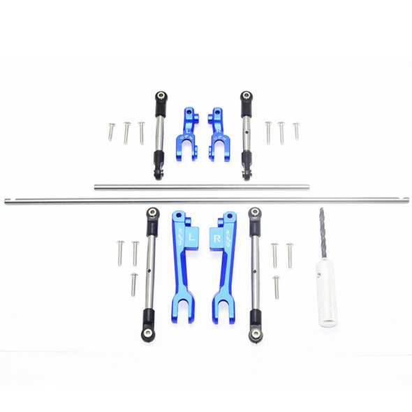 GPM Spring Steel F/R Sway Bar/Alum Sway Bar Arm/Stainless Stl Linkage Blue : UDR