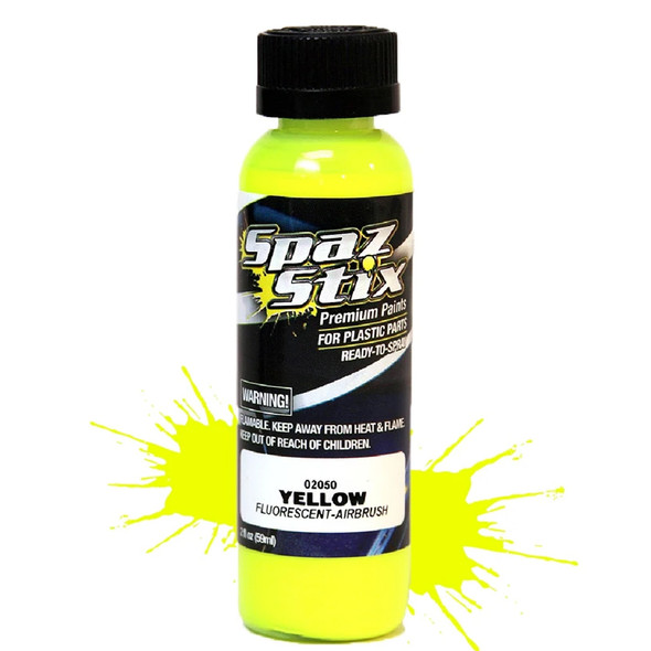 Spaz Stix Yellow Fluorescent Airbrush Ready Paint 2oz Bottle